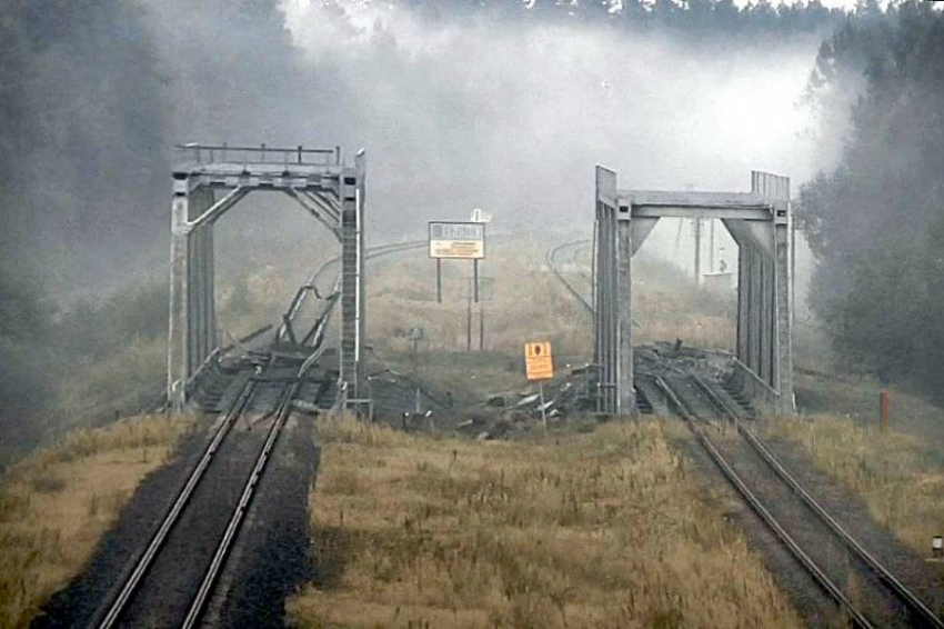 Молния подорвала железнодорожный мост на самой границе Украины и Белоруссии