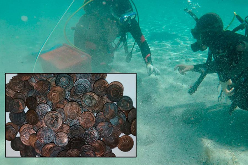 Десятки тысяч древних бронзовых монет IV века обнаружены у берегов Сардинии