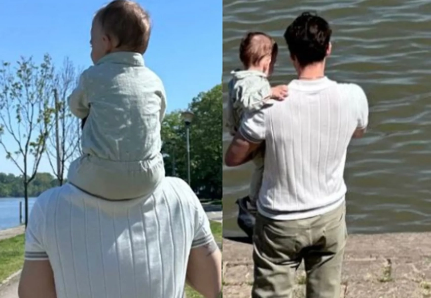 Милош Бикович показал редкие фото годовалого сына