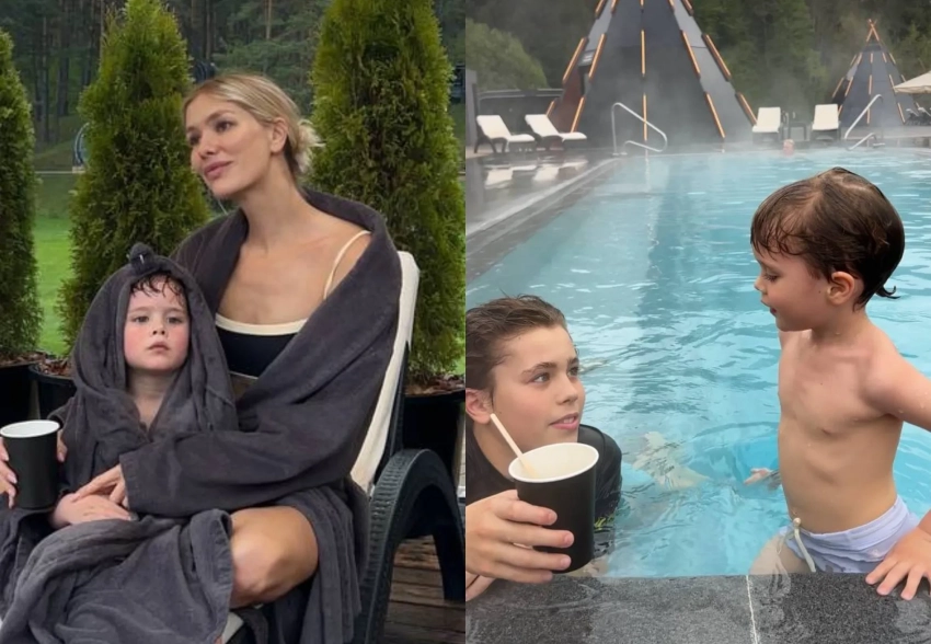 Елена Перминова вернулась к детям после каникул с бойфрендом Тарасом Романовым