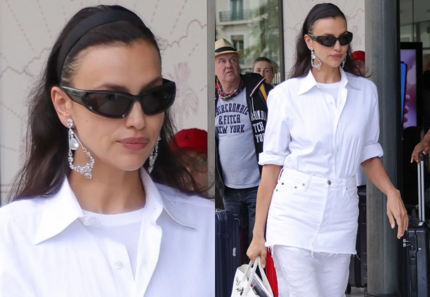 Ирина Шейк появилась в Каннах в "скромном" образе на фоне запрета "голых" платьев на кинофестивале