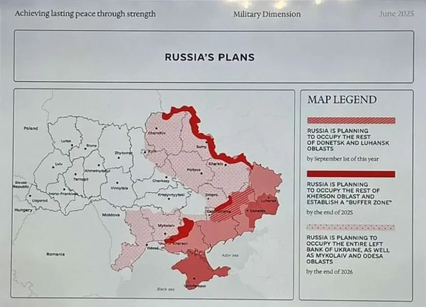 Замглавы офиса Зеленского представил карту, согласно которой Россия к концу 2026 года «собирается» взять под контроль Одессу, Харьков и Киев