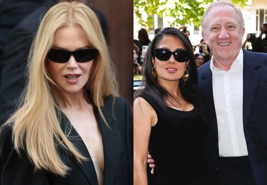 Неделя высокой моды: Николь Кидман, Сальма Хайек с мужем, Наоми Уоттс с сыном, Рената Литвинова и Марк Эйдельштейн на показе Balenciaga