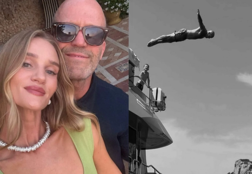 Рози Хантингтон-Уайтли и Джейсон Стэтхем показали, как отдыхают с детьми в Италии